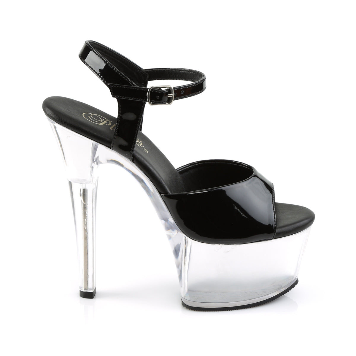 Pleaser Womens Sandals ASPIRE-609 Blk Pat/Clr