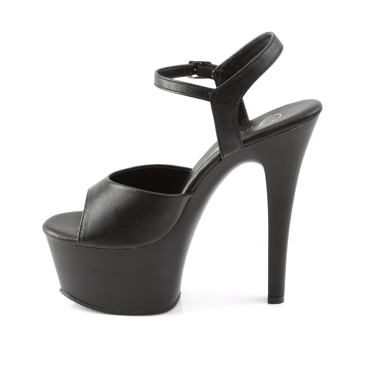 Pleaser Womens Sandals ASPIRE-609 Blk Faux Leather/Blk Matte