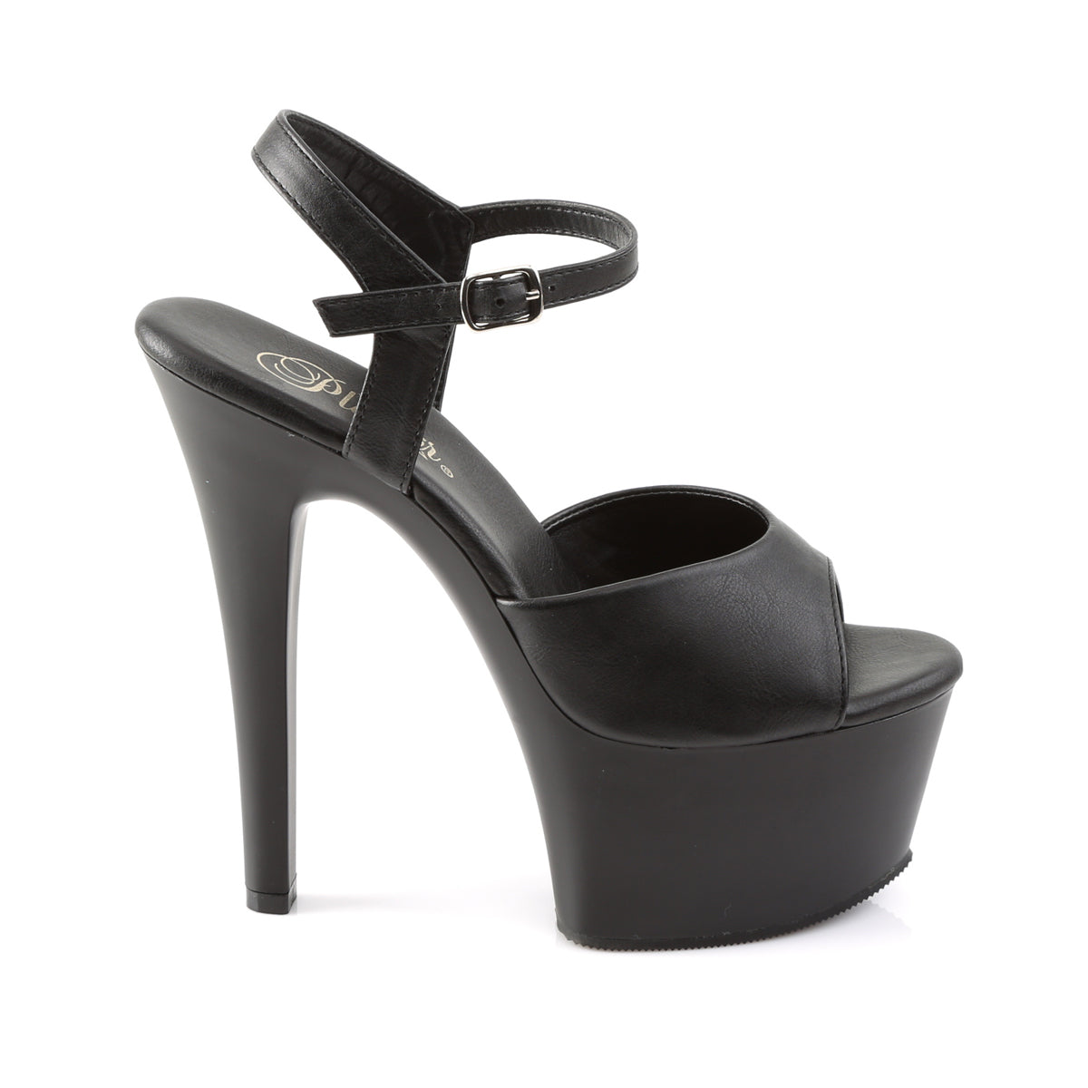 Pleaser Womens Sandals ASPIRE-609 Blk Faux Leather/Blk Matte