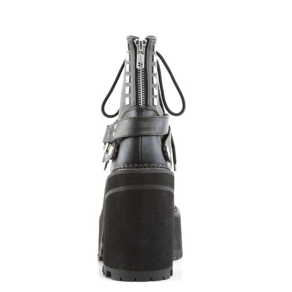 DemoniaCult Womens Ankle Boots ASSAULT-101 Blk Vegan Leather