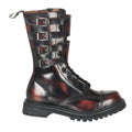 DemoniaCult Mens Boots ATTACK-10 Burgundy Rub-Off Leather