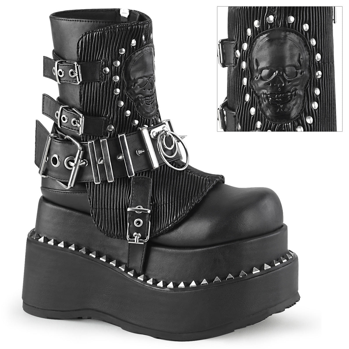 DemoniaCult  Ankle Boots BEAR-150 Blk Vegan Leather