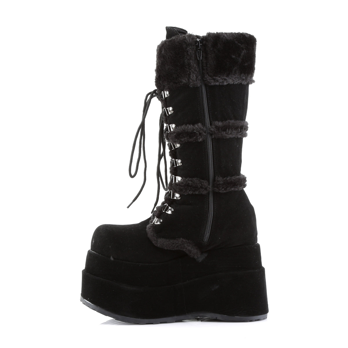DemoniaCult Womens Boots BEAR-202 Blk Vegan Suede