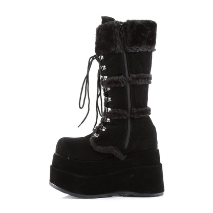 DemoniaCult Womens Boots BEAR-202 Blk Vegan Suede