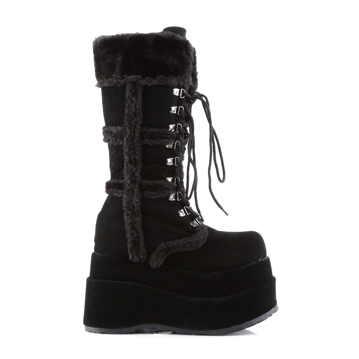 DemoniaCult Womens Boots BEAR-202 Blk Vegan Suede