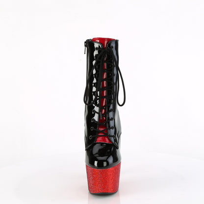 Pleaser  Ankle Boots BEJEWELED-1020FH-7 Blk-Red Pat/Red RS