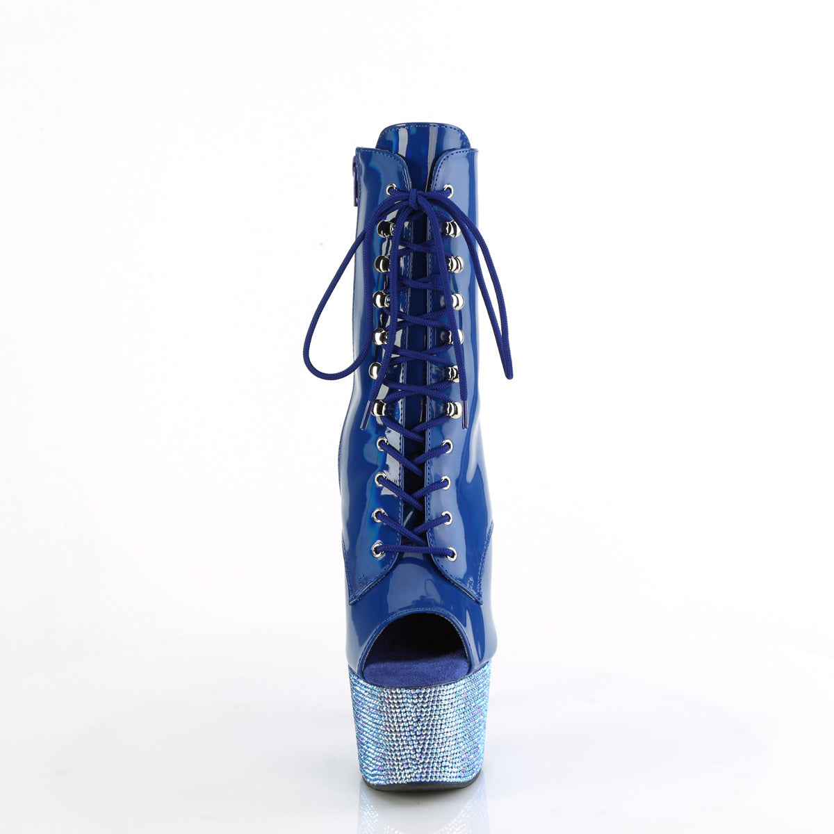 Pleaser   BEJEWELED-1021-7 Blue Holo Pat/Blue AB RS