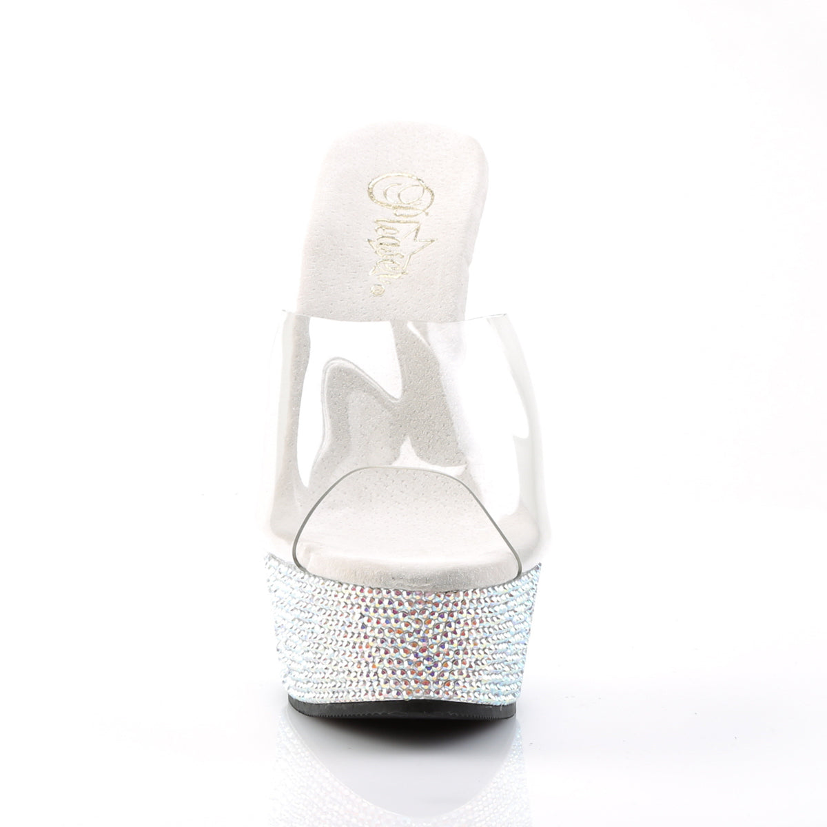 Pleaser Womens Sandals BEJEWELED-601DM Clr/Slv Multi RS