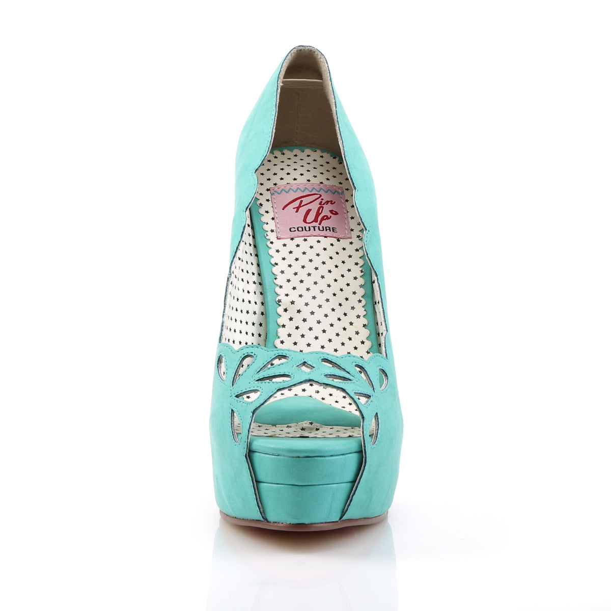 Pin Up Couture Womens Pumps BELLA-30 Teal Faux Leather
