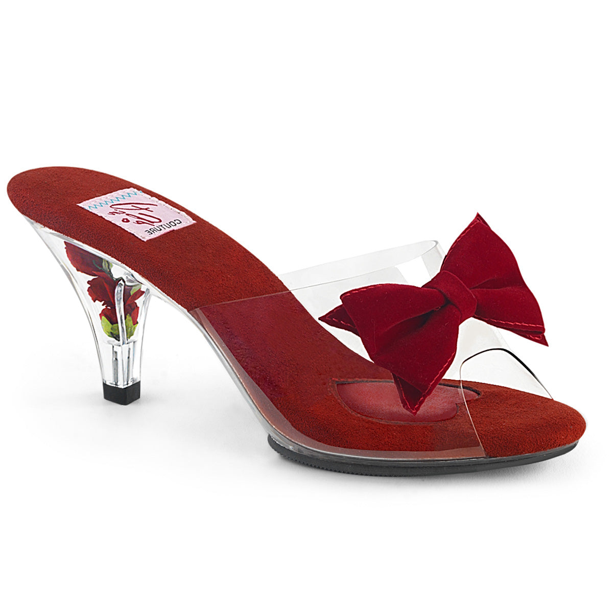 Pin Up Couture Womens Pumps BELLE-301BOW Clr-Red/Clr