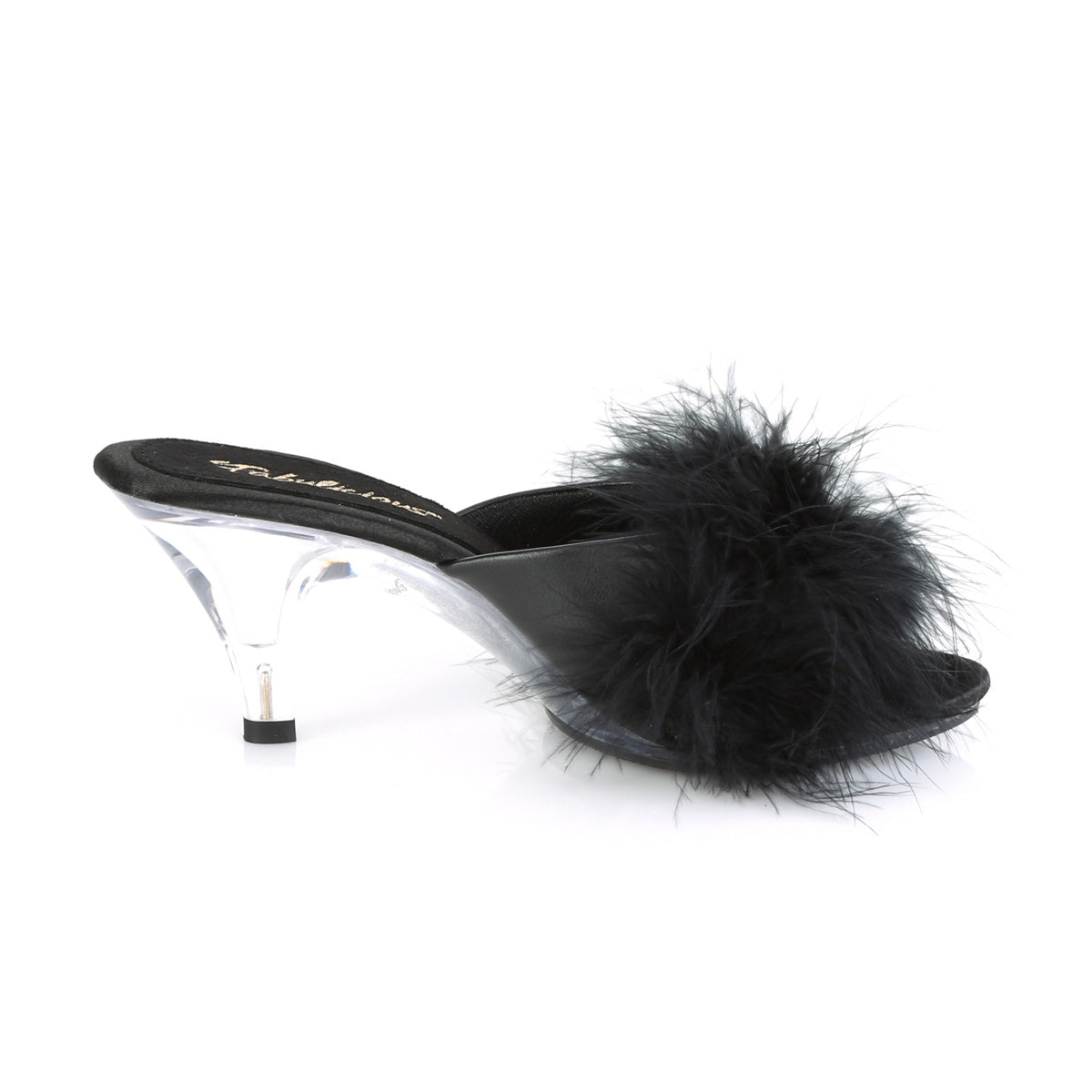 Fabulicious Womens Sandals BELLE-301F Blk Pu-Fur/Clr