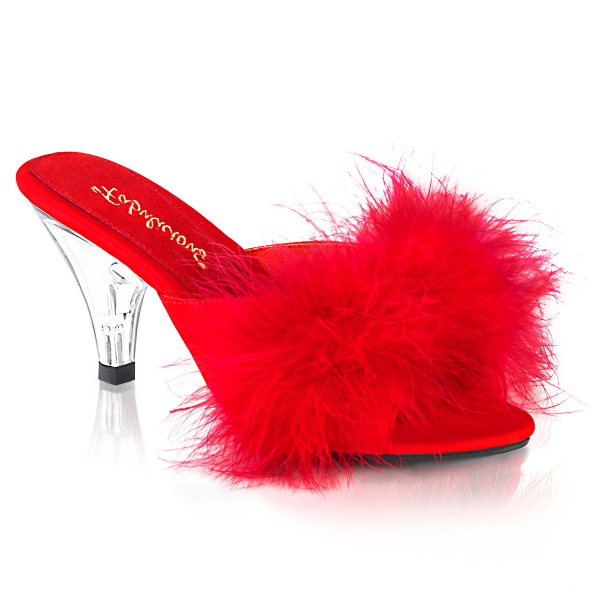Fabulicious Womens Sandals BELLE-301F Red Pu-Fur/Clr