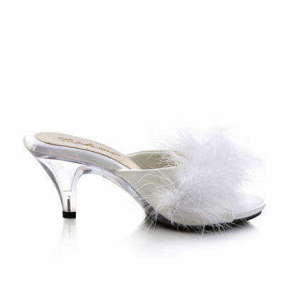 Fabulicious Womens Sandals BELLE-301F Wht Pu-Fur/Clr