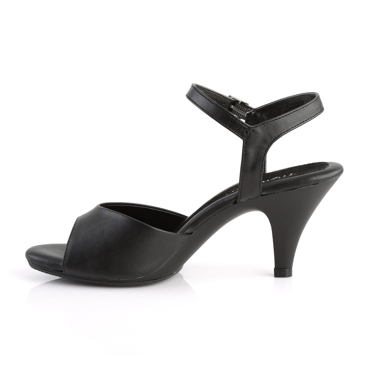 Fabulicious Womens Sandals BELLE-309 Blk Faux Leather/Blk Matte