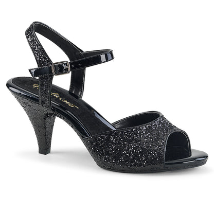 Fabulicious Womens Sandals BELLE-309G Blk Glitter/Blk Glitter
