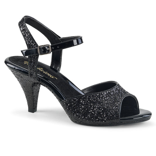 Fabulicious Womens Sandals BELLE-309G Blk Glitter/Blk Glitter