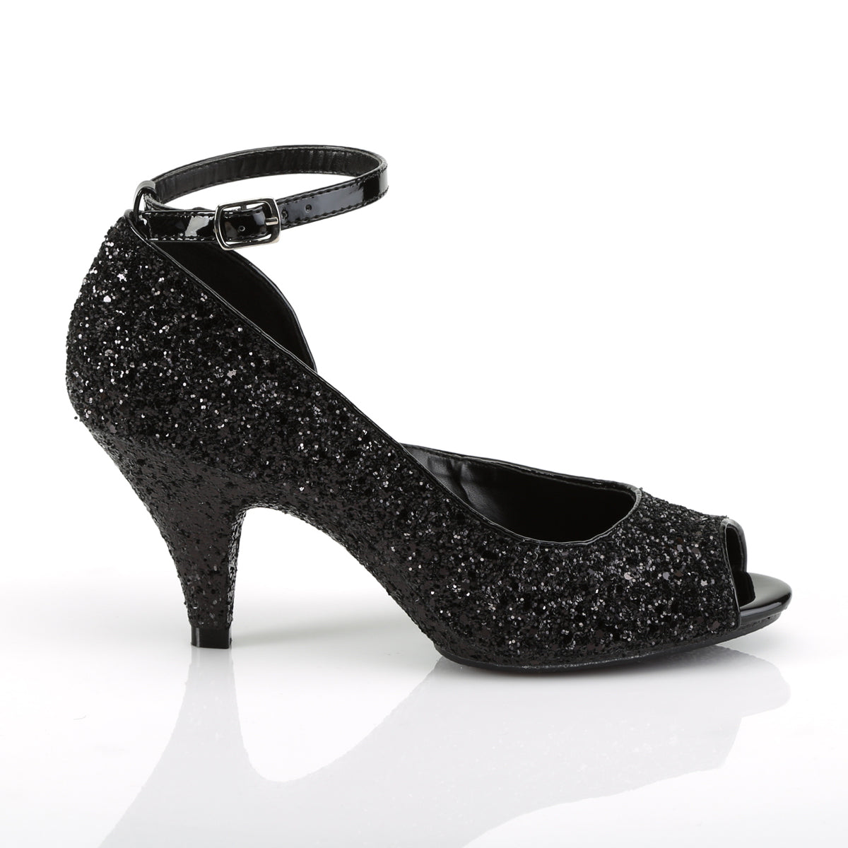 Fabulicious Womens Sandals BELLE-381G Blk Glitter/Blk Glitter