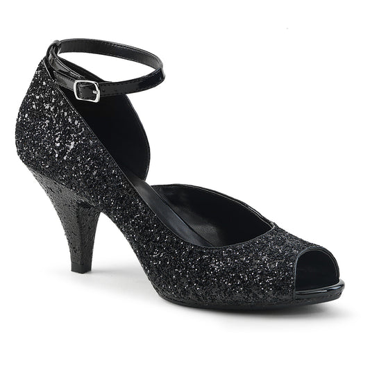Fabulicious Womens Sandals BELLE-381G Blk Glitter/Blk Glitter