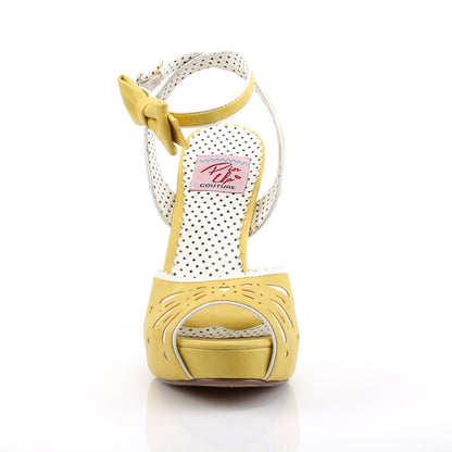 Pin Up Couture Womens Pumps BETTIE-01 Yellow Faux Leather