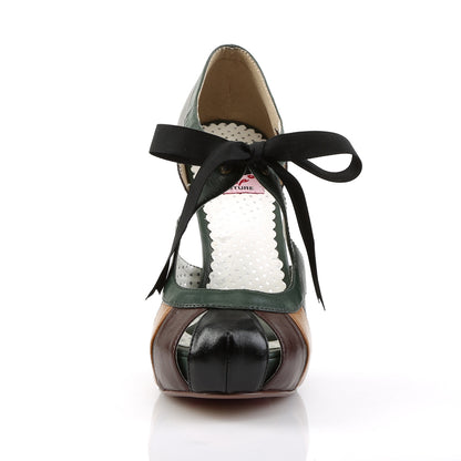 Pin Up Couture Womens Pumps BETTIE-19 Tan Multi Faux Leather