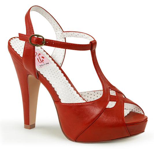 Pin Up Couture Womens Pumps BETTIE-23 Red Faux Leather