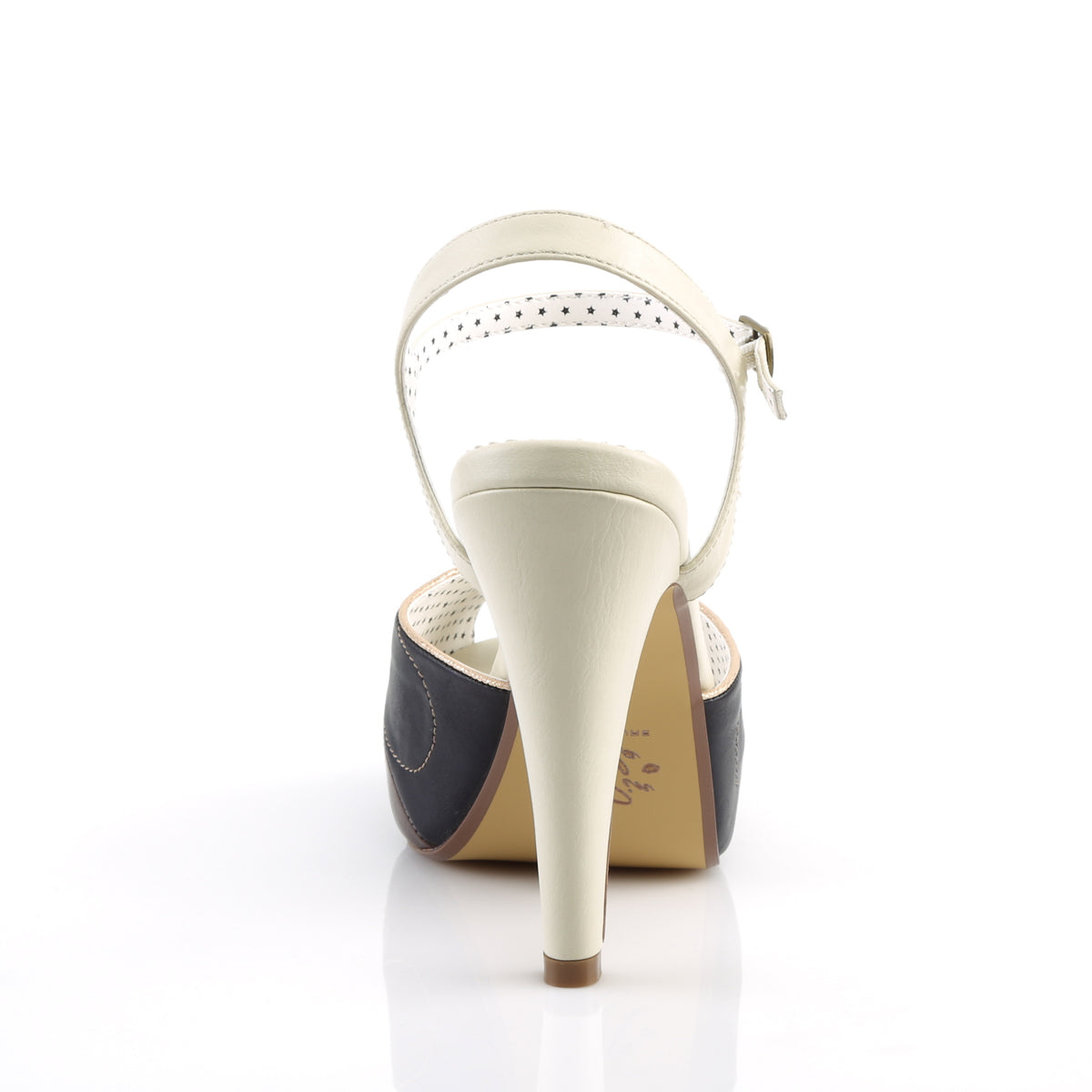 Pin Up Couture Womens Pumps BETTIE-27 Cream Multi Faux Leather