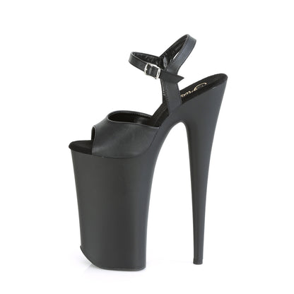 Pleaser Womens Sandals BEYOND-009 Blk Faux Leather/Blk Matte