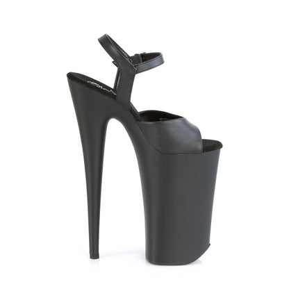 Pleaser Womens Sandals BEYOND-009 Blk Faux Leather/Blk Matte