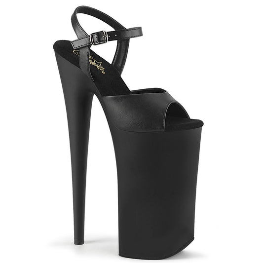 Pleaser Womens Sandals BEYOND-009 Blk Faux Leather/Blk Matte