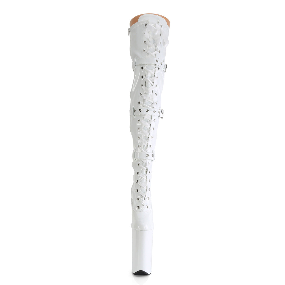 Pleaser   BEYOND-3028 Wht Str Pat/Wht