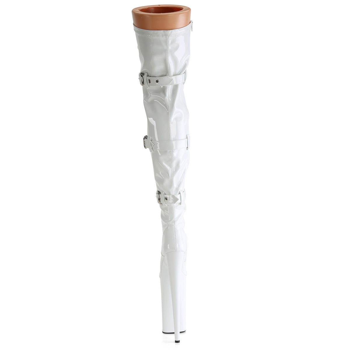 Pleaser   BEYOND-3028 Wht Str Pat/Wht
