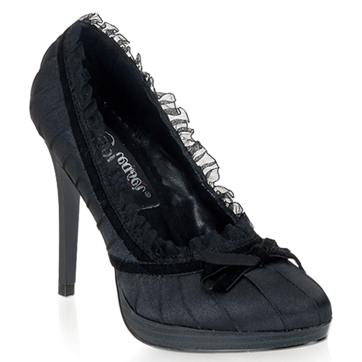Pin Up Couture Womens Pumps BLISS-38 Blk Satin