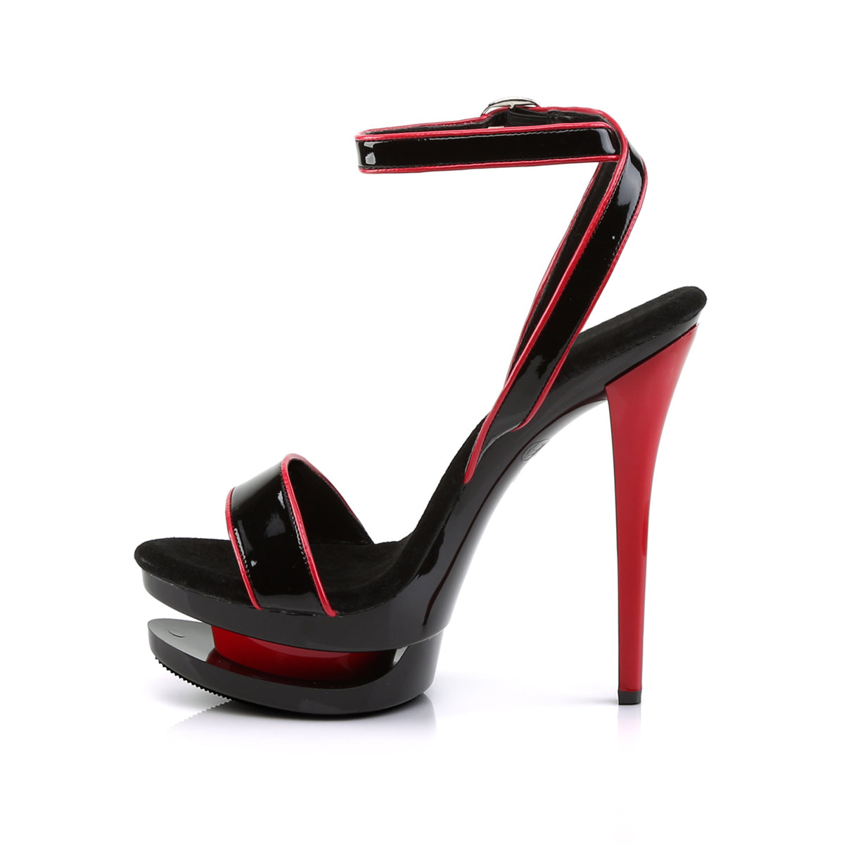 Pleaser Womens Sandals BLONDIE-631-2 Blk Red Pat/Blk-Red