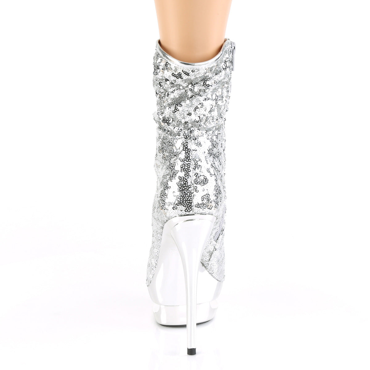 Pleaser Womens Ankle Boots BLONDIE-R-1009 Slv Sequins/Slv Chrome