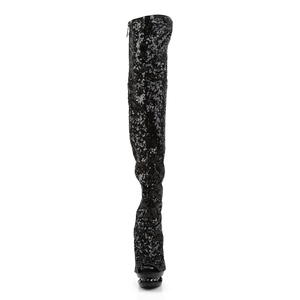 Pleaser Womens Boots BLONDIE-R-3011 Blk Sequins/Blk