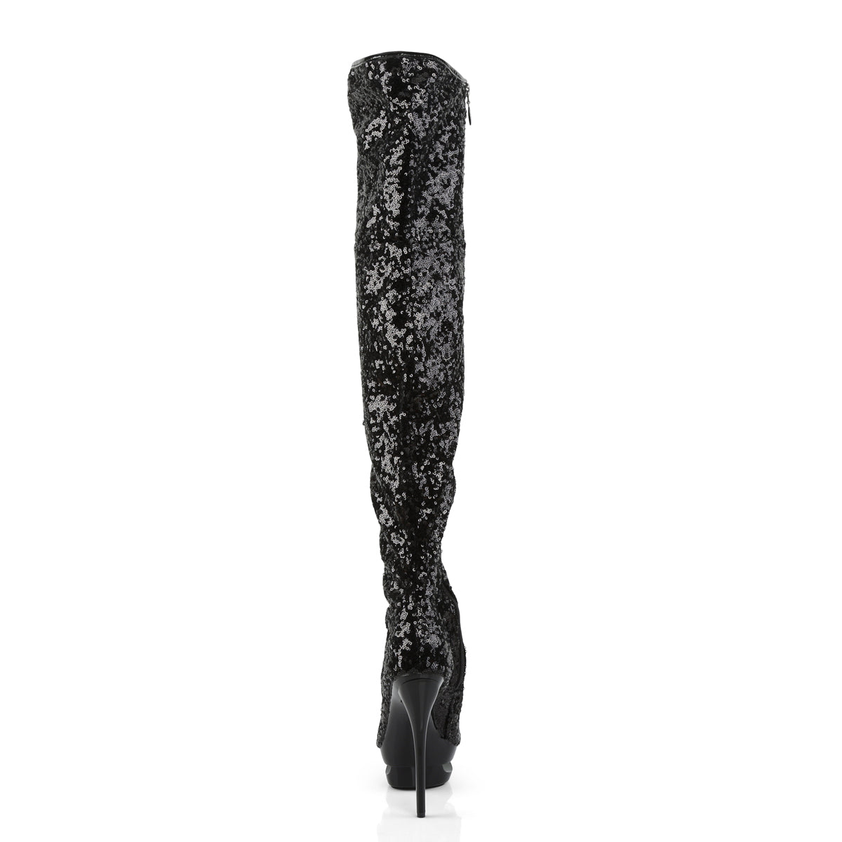 Pleaser Womens Boots BLONDIE-R-3011 Blk Sequins/Blk