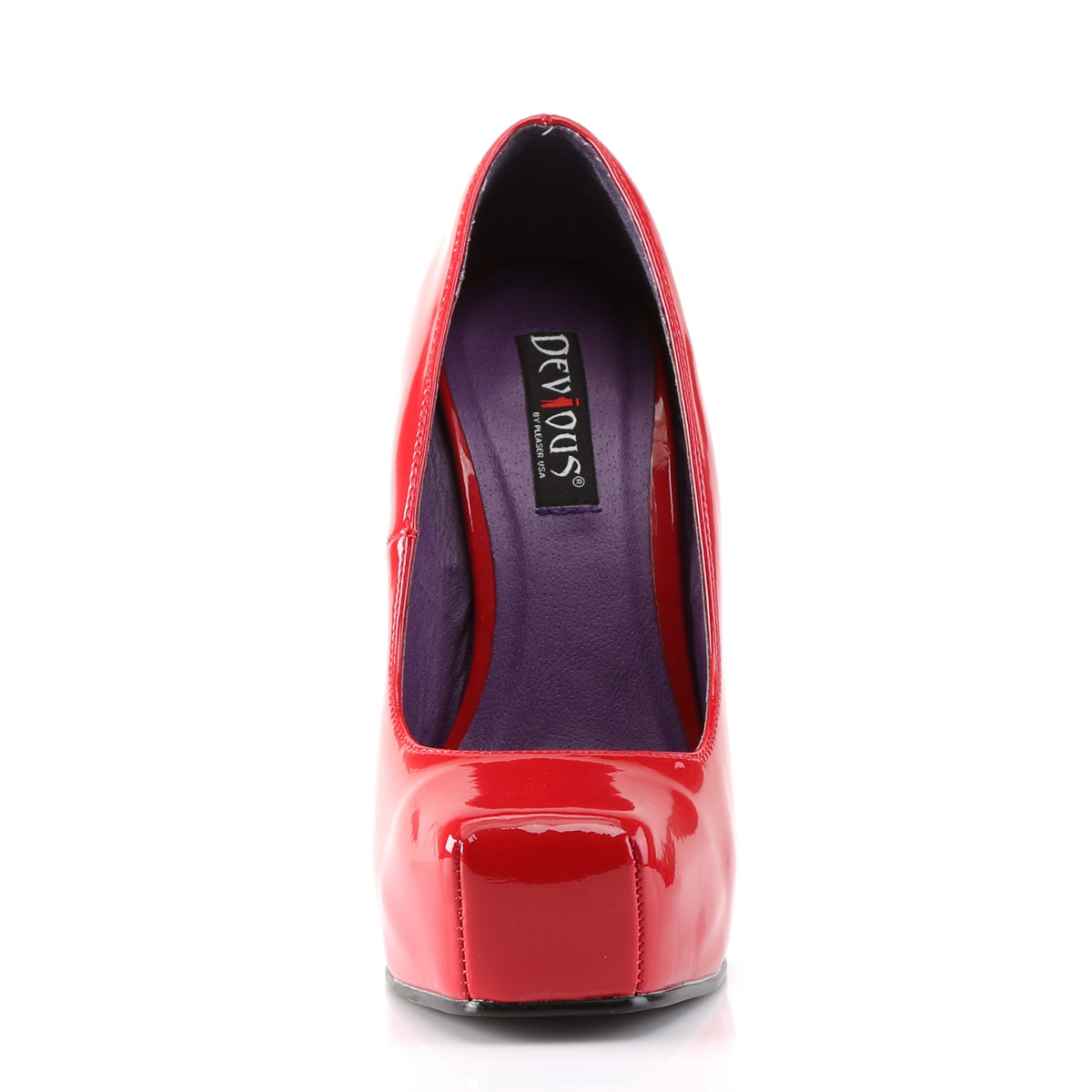 Devious Womens Pumps BONDAGE-01 Red Pat