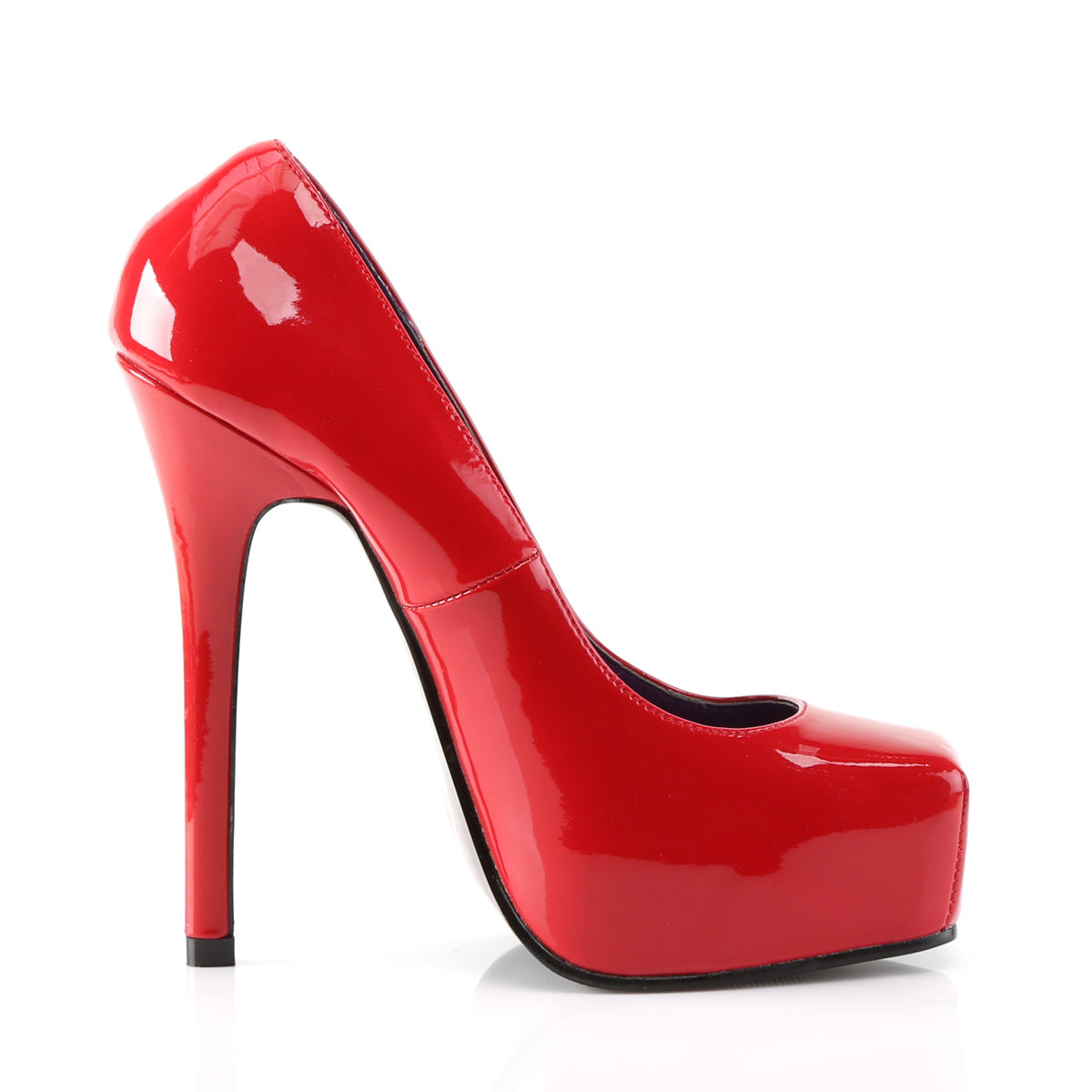 Devious Womens Pumps BONDAGE-01 Red Pat