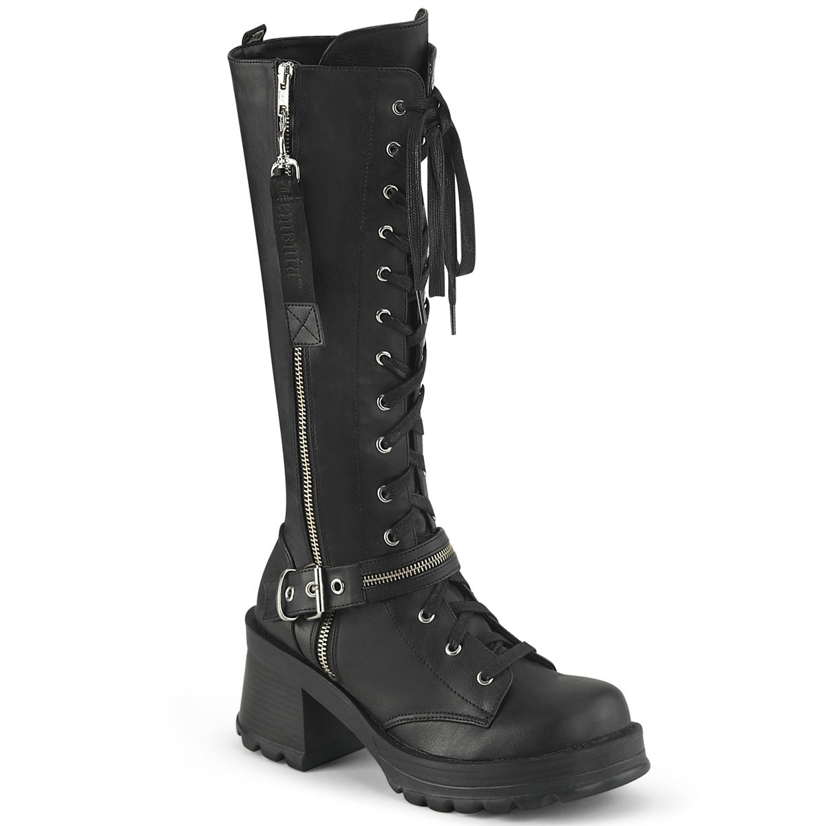 DemoniaCult  Boots BRATTY-206 Blk Vegan Leather