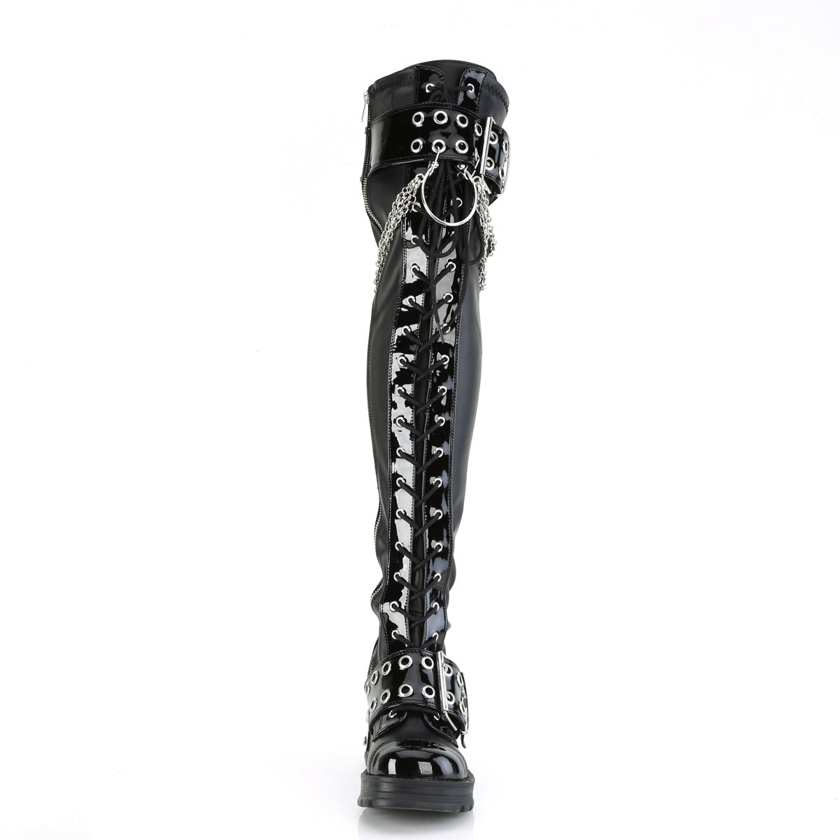 DemoniaCult  Boots BRATTY-304 Blk Stretch Vegan Leather