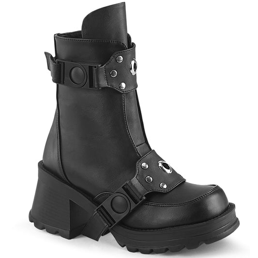 DemoniaCult  Ankle Boots BRATTY-56 Blk Vegan Leather