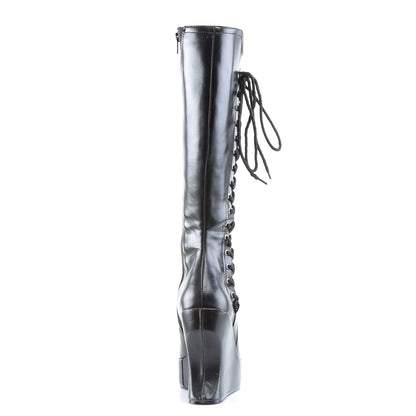 DemoniaCult Womens  BRAVO-100 Blk Vegan Leather
