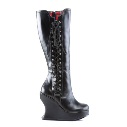 DemoniaCult Womens  BRAVO-100 Blk Vegan Leather
