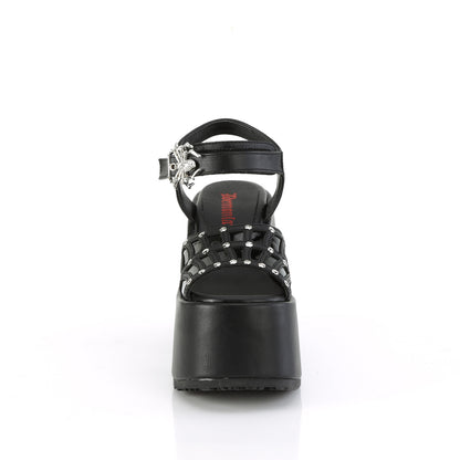 DemoniaCult  Sandals CAMEL-17 Blk Vegan Leather