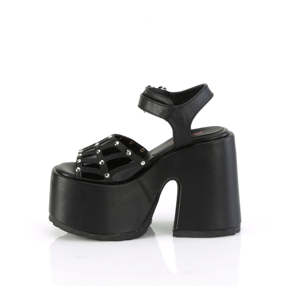 DemoniaCult  Sandals CAMEL-17 Blk Vegan Leather