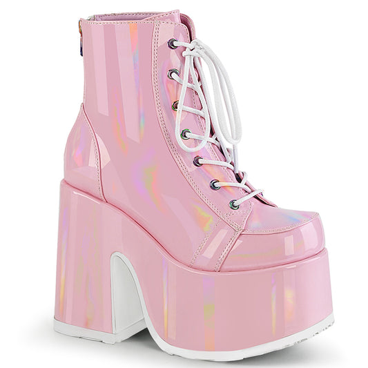 DemoniaCult Womens Ankle Boots CAMEL-203 B.Pink Hologram