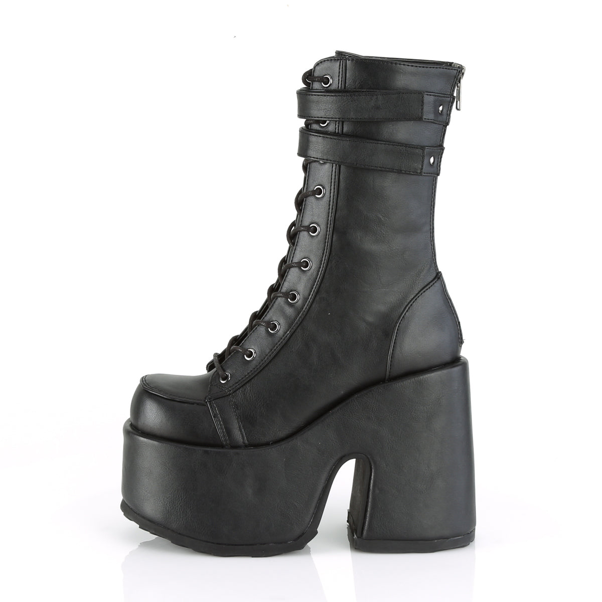 DemoniaCult Womens Boots CAMEL-250 Blk Vegan Leather