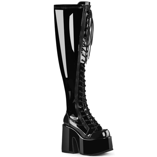 DemoniaCult  Boots CAMEL-300WC Blk Str Pat