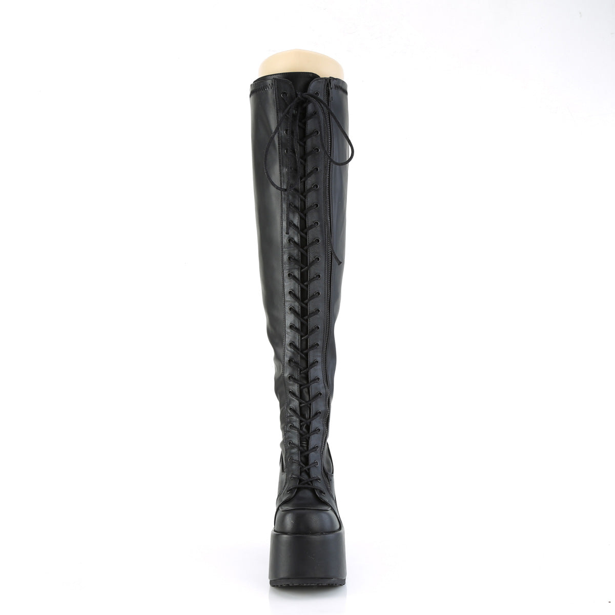 DemoniaCult  Boots CAMEL-300WC Blk Str Vegan Leather
