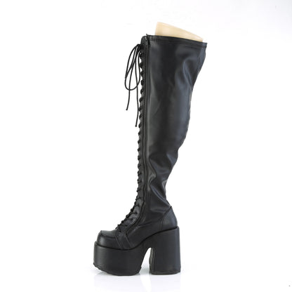 DemoniaCult  Boots CAMEL-300WC Blk Str Vegan Leather